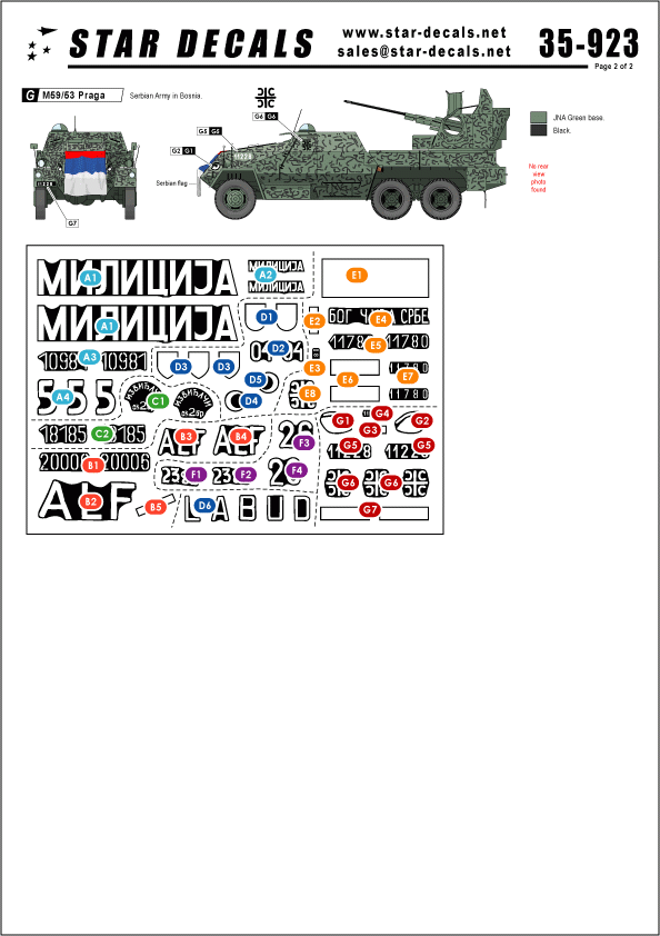 Star Decals 35-923 Tanks in Bosnia #1. Serb, Croatian and Muslim tanks during the war 1/35 – image 2