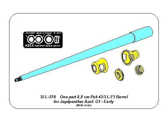 Aber 35L-270 German 8,8cm One part Pak 43/3 L/71 barrel for Jagdpanther Ausf G1 early 1/35 – zdjęcie 2