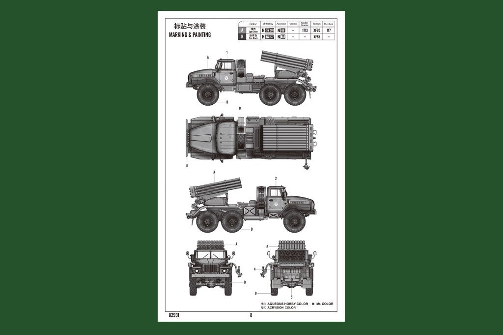 Hobby Boss 82931 Russian BM-21 Grad Multiple Rocket Launcher 1/72 – immagine 3