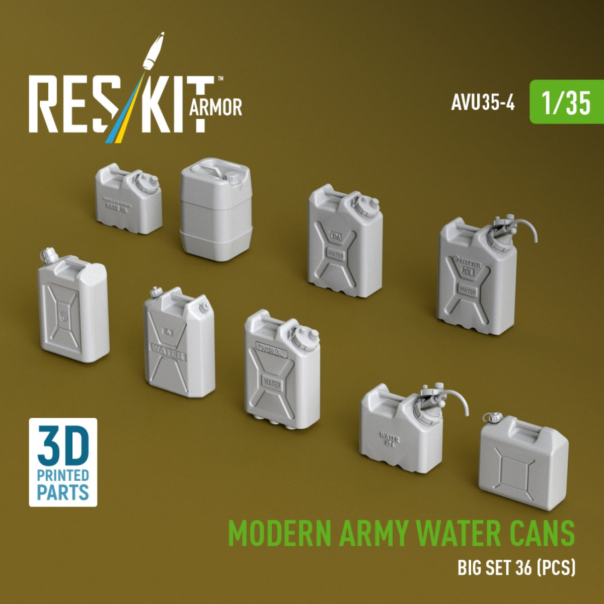RESKIT AVU35-0004 Modern army water cans, big set (3D Printed) 1/35