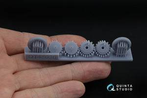 Quinta Studio QT48036 I-16 Wheels (late type) with separate hubs and weighted tires (all kits) 1/48 – imagen 4
