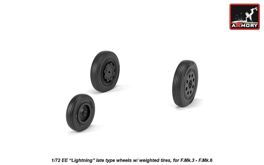 Armory Models AW72410 EE Lightning wheels w/ weighted tires, late 1/72 – zdjęcie 2
