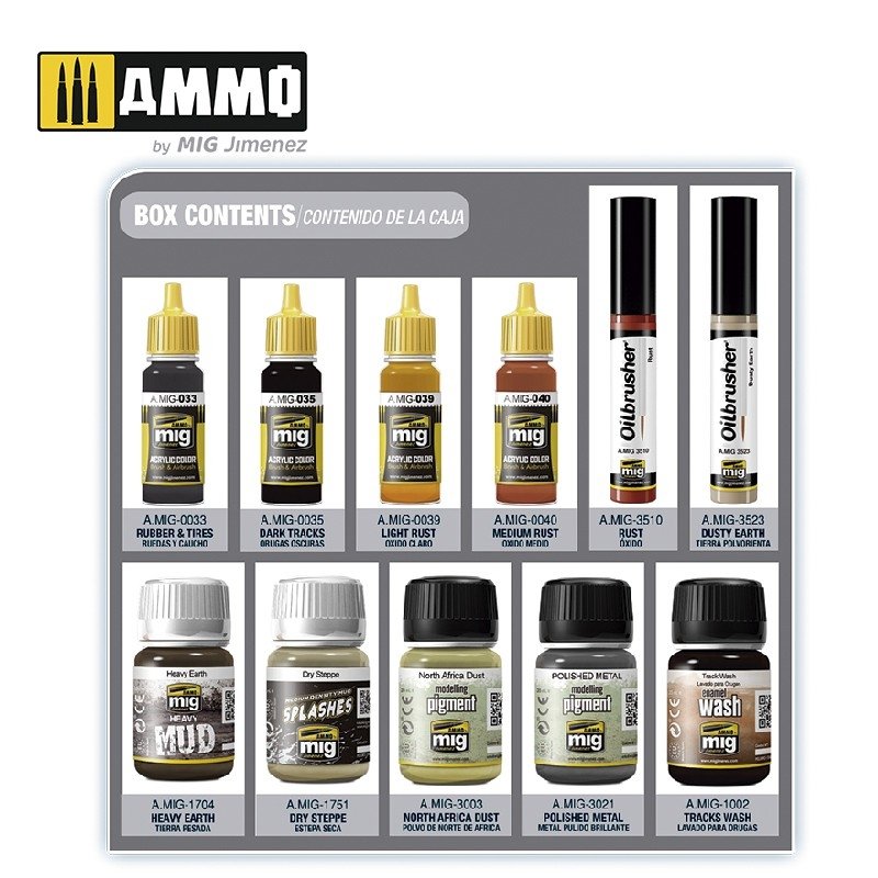 AMMO of Mig Jimenez 7808 SUPER PACK TRACKS &amp;amp; WHEELS – Bild 2