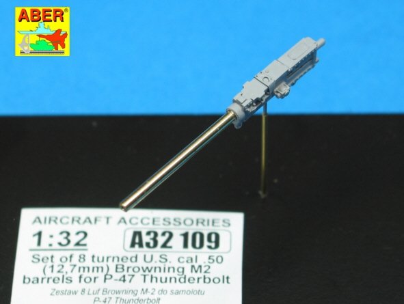Aber A32109 Set of 8 turned cal .50 (12,7mm) U.S. Browning M2 barrels for P-47 Thunderbolt 1/32 – immagine 3