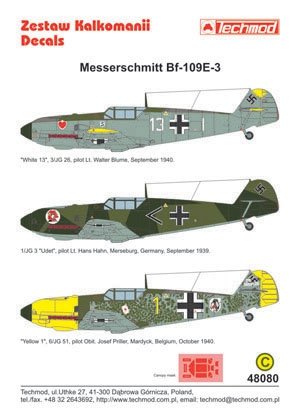 Techmod 48080 - Messerschmitt Bf 109E-3 1/48 – immagine 2