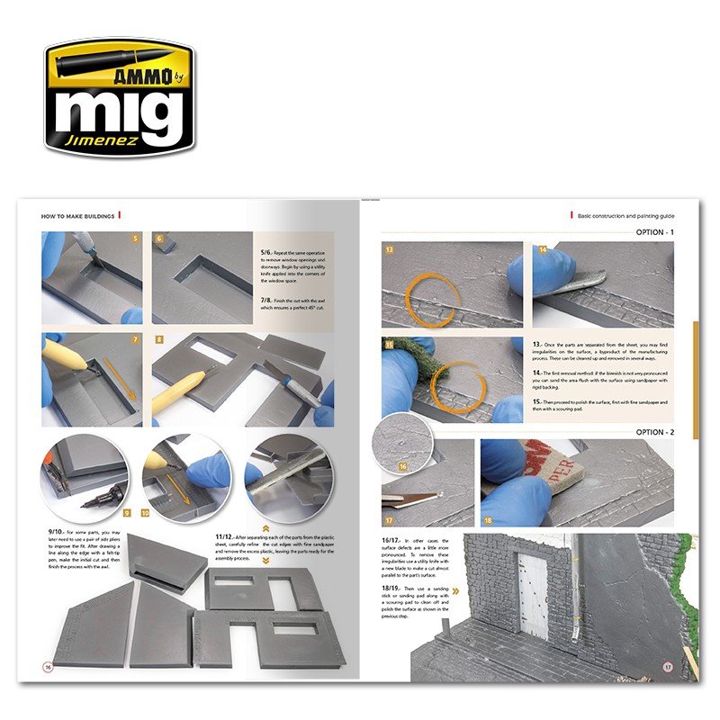 AMMO of Mig Jimenez 6135 HOW TO MAKE BUILDINGS. BASIC CONSTRUCTION AND PAINTING GUIDE (English) – imagen 2