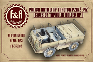 F&amp;amp;A Miniatures FA-35018B Bâche de tracteur Pzinż 342 avec rabats latéraux enroulés 1/35