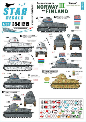 Star Decals 35-C1215 German tanks in Norway &amp;amp; Finland # III 1/35