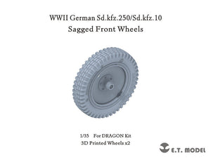 E.T. Model P35-124 WWII German Sd.kfz.250/Sd.kfz.10 Sagged Front Wheels for Dragon Kit 1/35