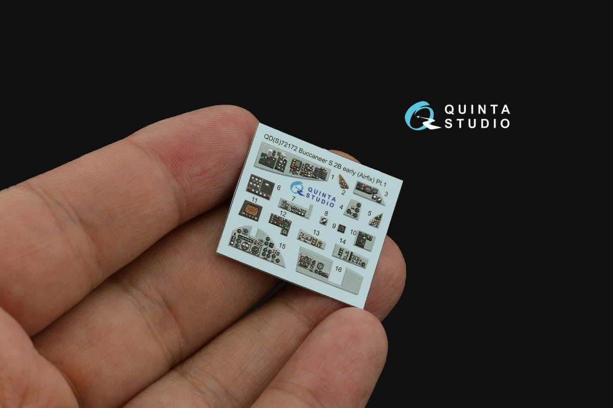 Quinta Studio QDS-72172 Blackburn Buccanneer S.2B Early 3D-Printed &amp;amp; coloured Interior on decal paper (Airfix) (small version) 1/72 – immagine 5