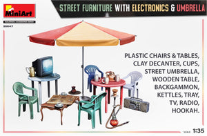 MiniArt 35647 STREET FURNITURE WITH ELECTRONICS &amp;amp; UMBRELLA 1/35 – Bild 2