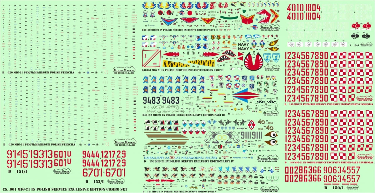 ModelMaker Decals CS48001 MiG-21 in Polish service exclusive edition COMBO SET 1/48 – immagine 3