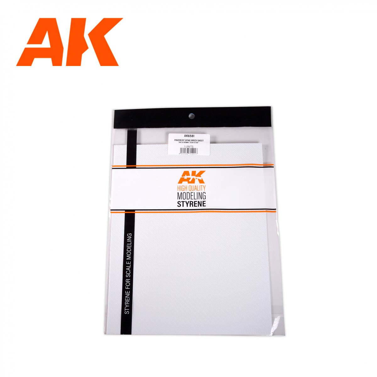 AK Interactive AK6581 PAVEMENT SPIKE BRICK SHEET 245 X 195MM / 9.64 X 7.68 “ TEXTURED STYRENE SHEET – 1 UNIT – imagen 2