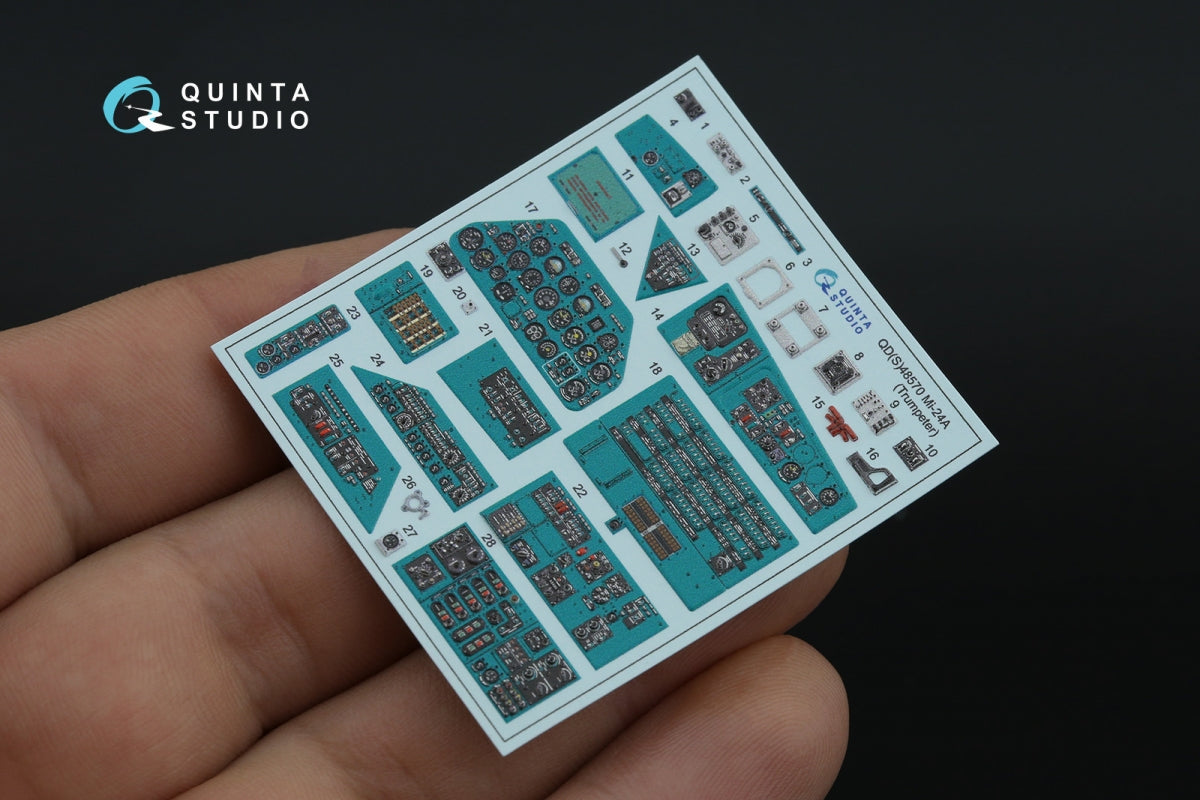 Quinta Studio QDS-48570 Mi-24A 3D-Printed &amp;amp; coloured Interior on decal paper (Trumpeter) (small version) 1/48 – immagine 3