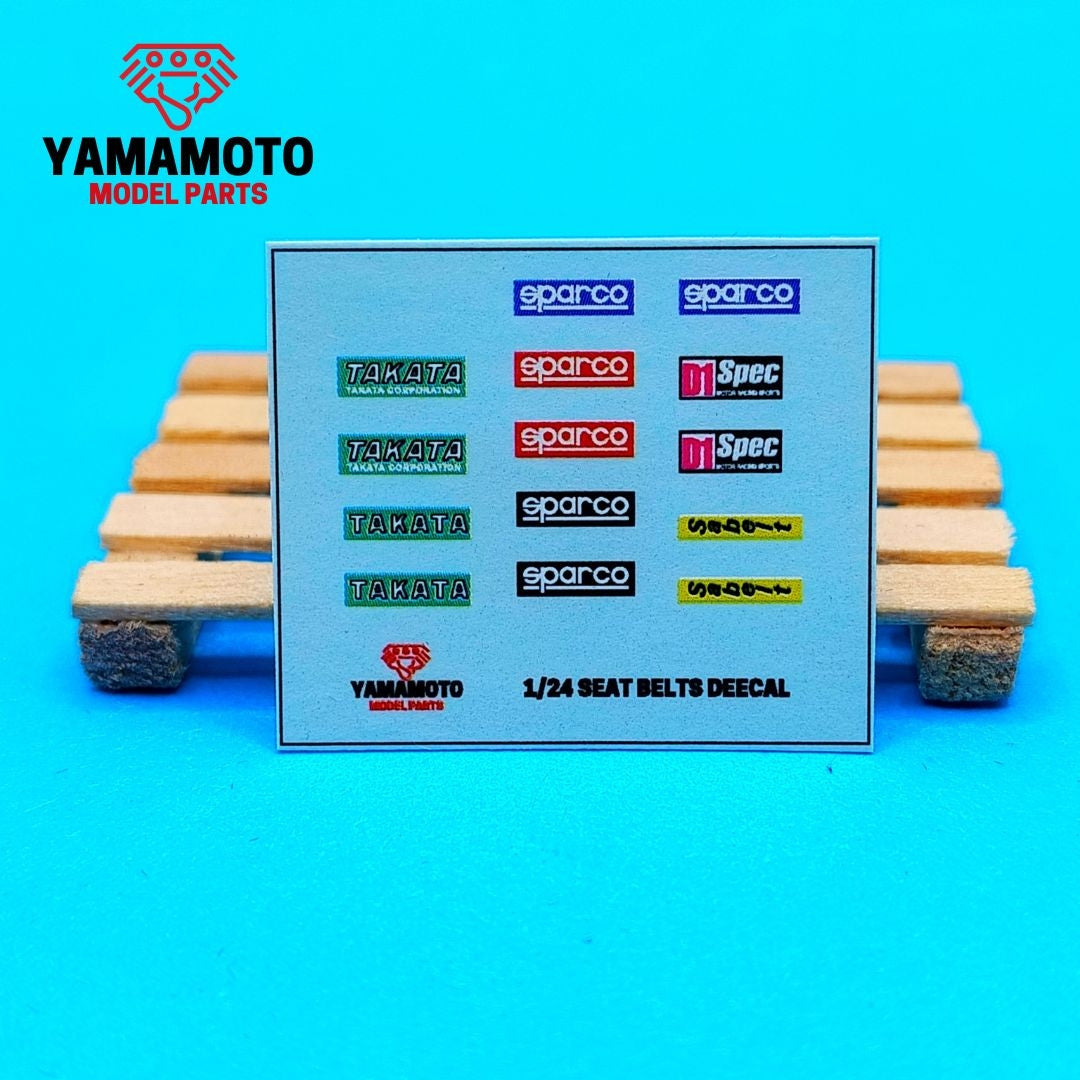 Yamamoto YMPTUN116 Racing Seatbelts 4 Points Set 1 - Black &amp;amp; Red 1/24 – imagen 6