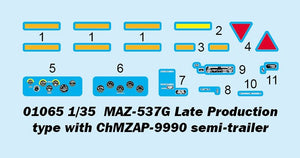 Trumpeter 01065 MAZ-537G Late Production type with ChMZAP-9990 semi-trailer 1/35 – immagine 4