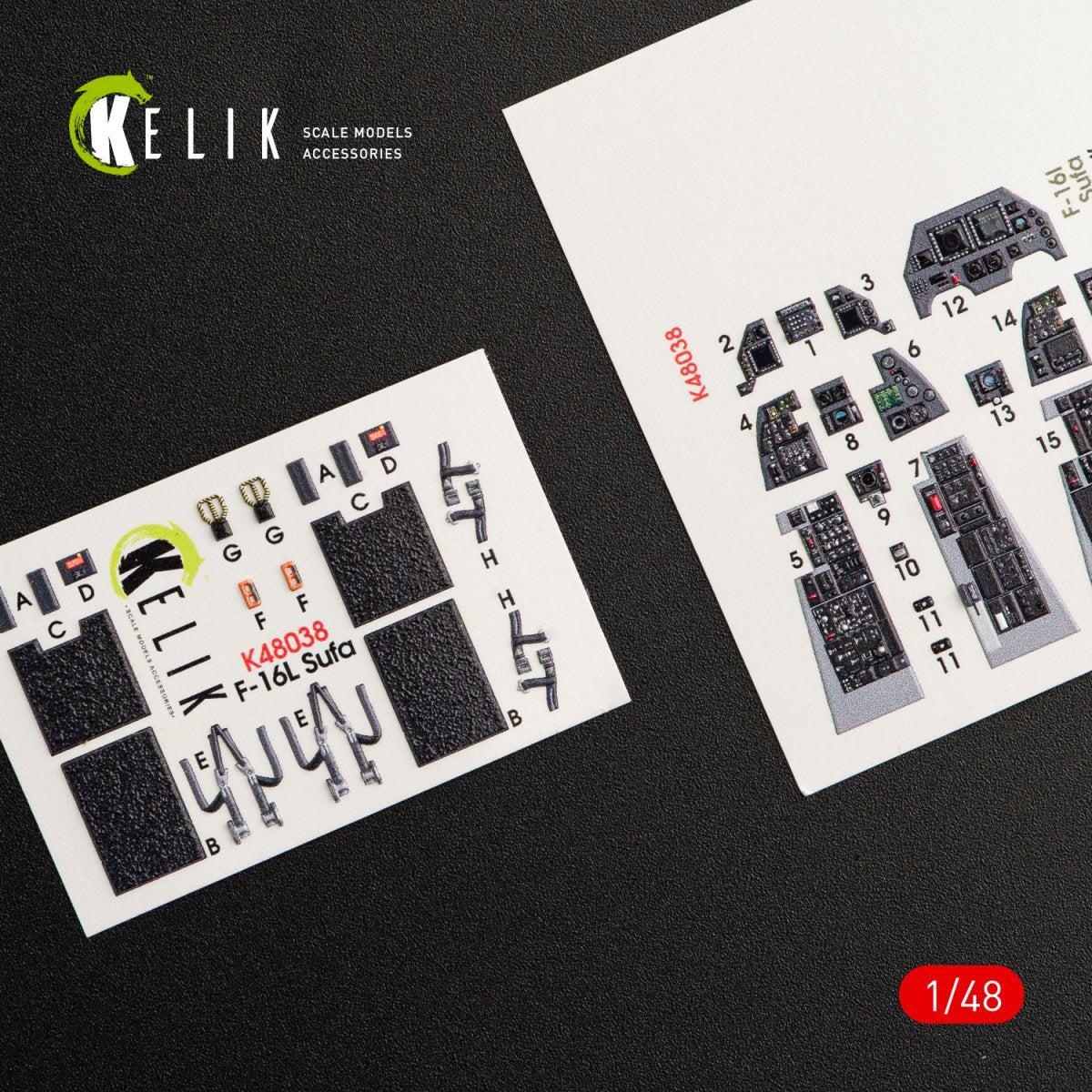 KELIK K48038 F-16I &amp;quot;SUFA&amp;quot; INTERIOR 3D DECALS FOR KINETIC KIT 1/48 – Bild 2