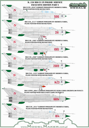ModelMaker Decals D48150 MiG-21 in Polish service Exclusive edition part I 1/48 – immagine 3