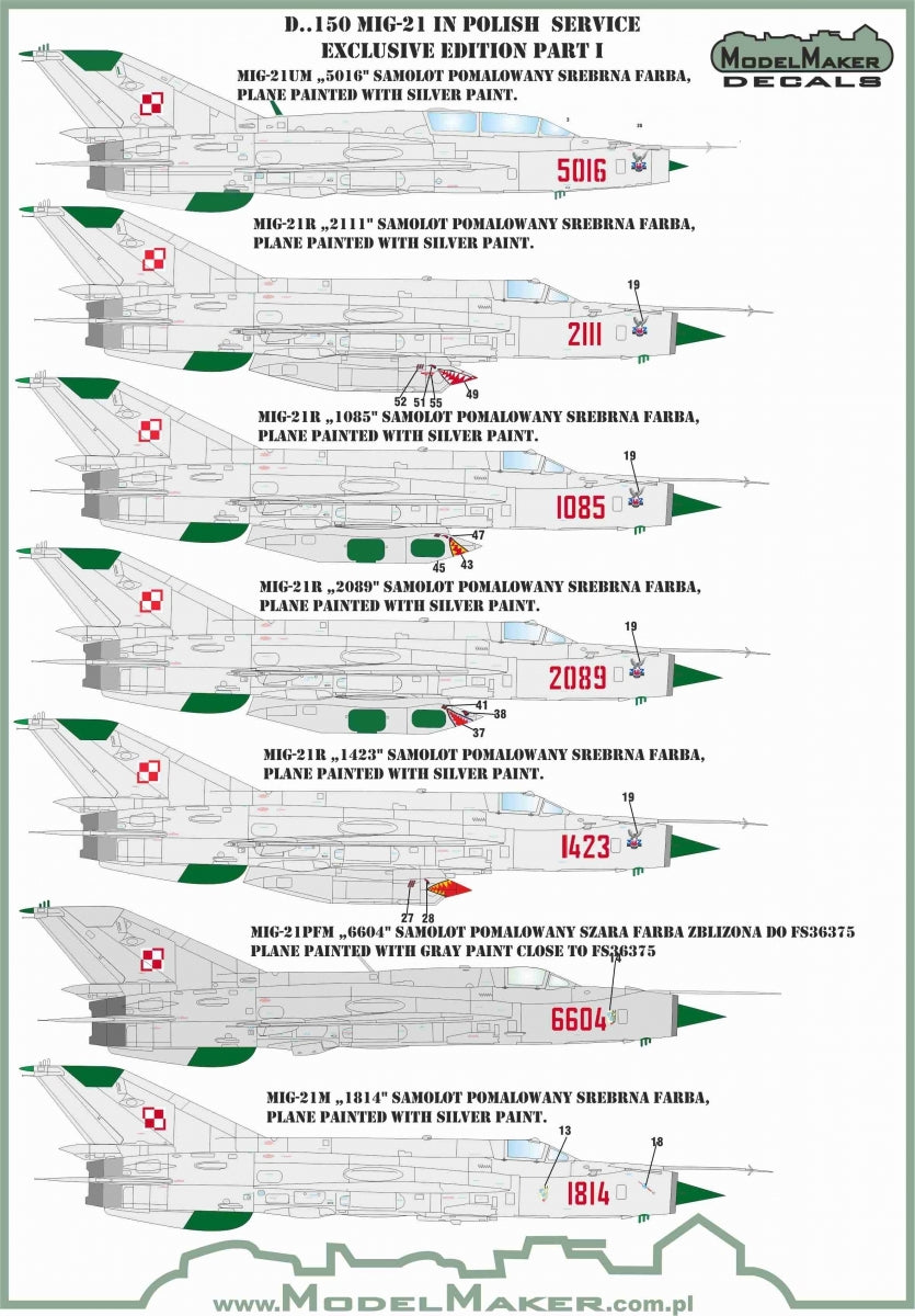 ModelMaker Decals D48150 MiG-21 in Polish service Exclusive edition part I 1/48 – immagine 3