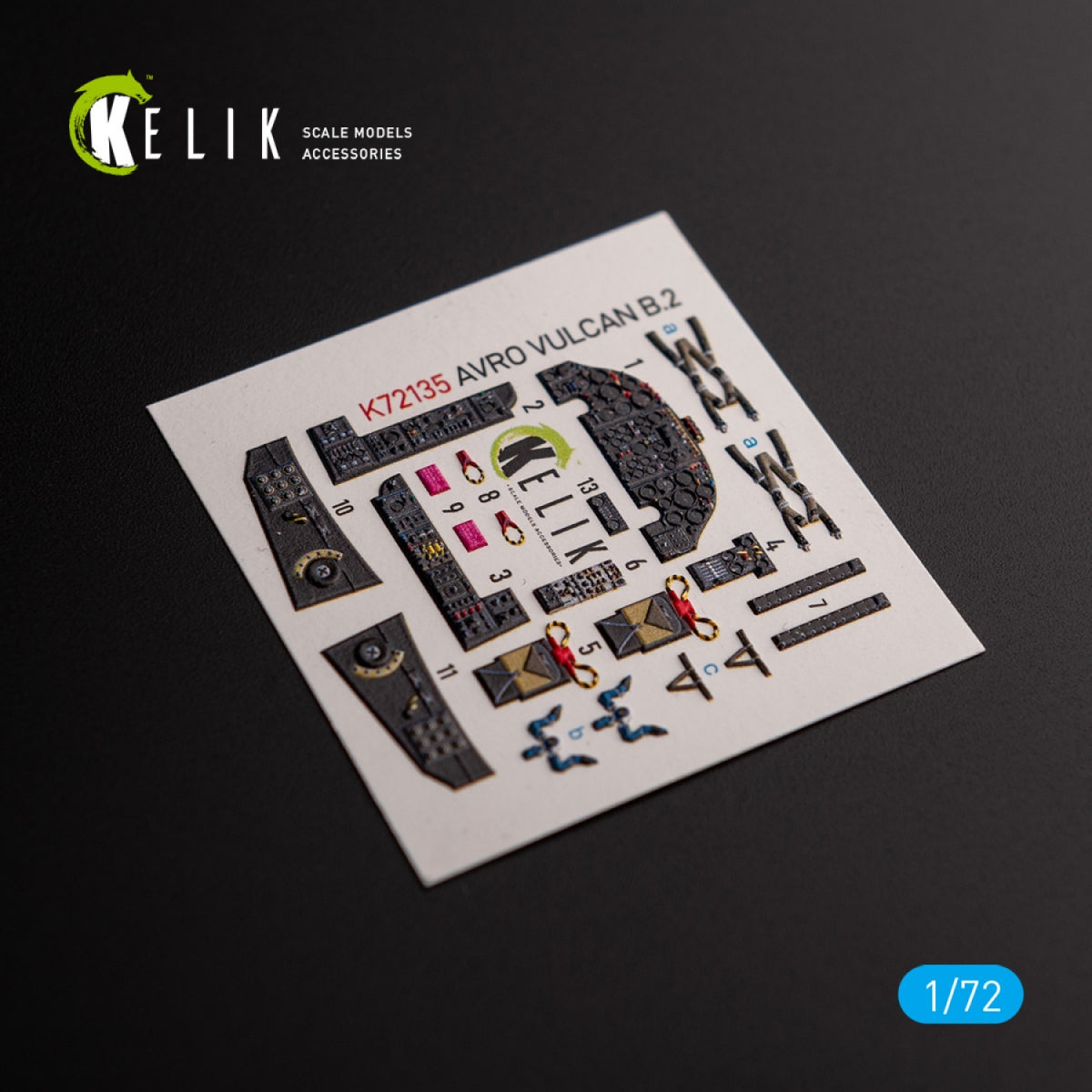 KELIK K72135 AVRO VULCAN B.2 Front cockpit - interior 3D decals for Airfix kit 1/72