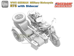 Freedom 16005 R75 with Sidecar WWII German Motorcycle 1/16 – immagine 4