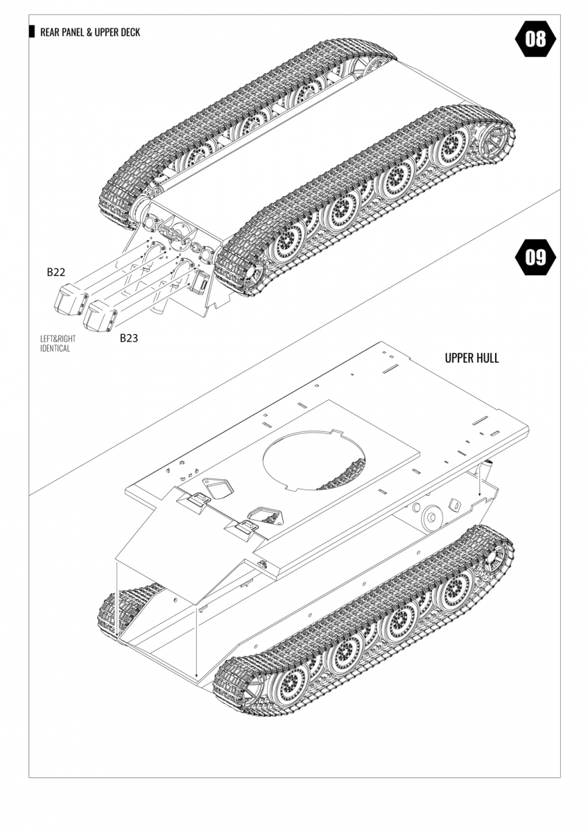 Maquette Modelcollect UA35010 Char allemand E60 Ausf.D de 12,8 cm avec blindage latéral, version tardive, échelle 1/35  – image 7