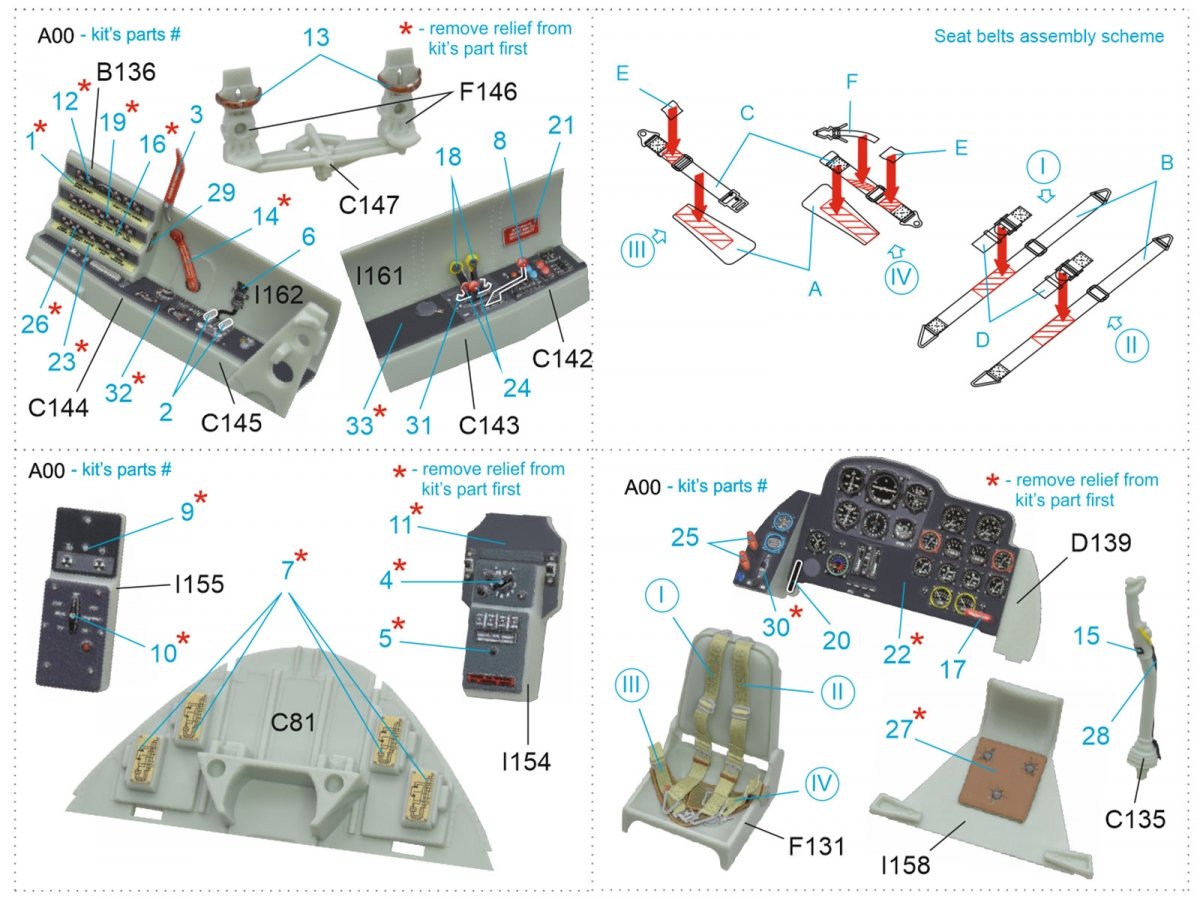 Quinta Studio QD32069 Me 262A 3D-Printed &amp;amp; coloured Interior on decal paper (Revell) 1/32 – zdjęcie 10