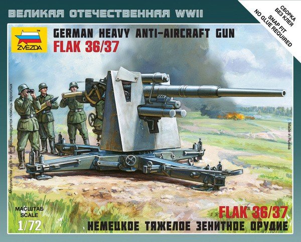 Zvezda 6158 Canon antiaérien lourd allemand FLAK 36/37 (8,8 cm) Art of Tactic 1/72