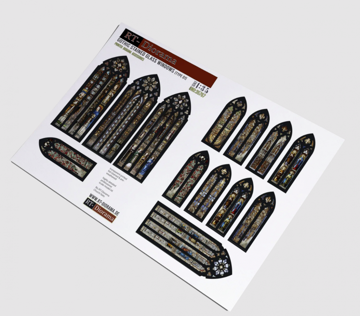 RT-Diorama 35767 Gothic stained glass Windows [Type 01] 1/35