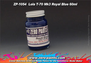 Peinture Zero Paints ZP-1054 Lola T70 - Bleu royal 60 ml
