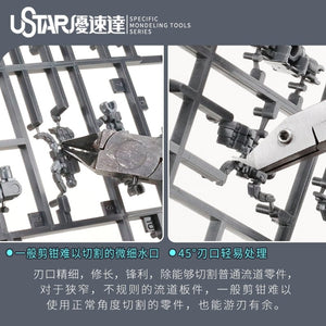U-Star UA-91590 Ultra thin single edge curved nose cutting pliers - Ultra cienkie szczypce tnące z zakrzywionym noskiem o pojedynczej krawędzi – immagine 5