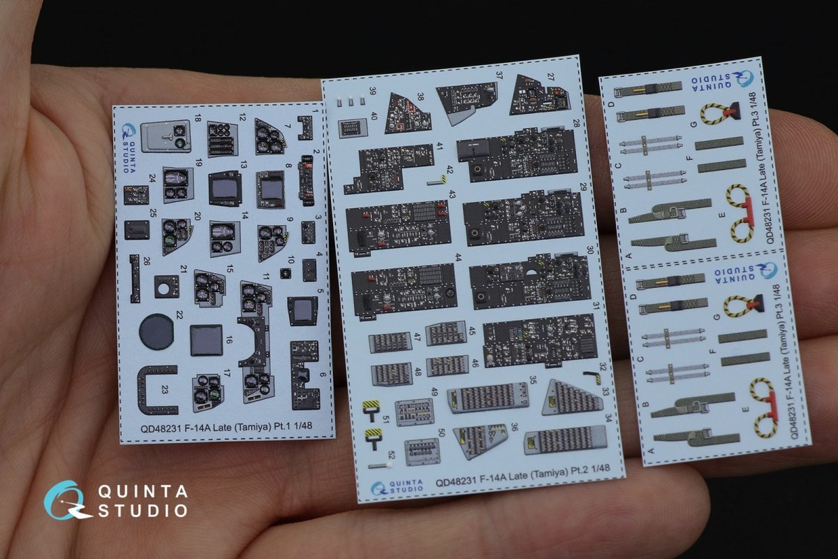 Intérieur imprimé en 3D et coloré sur papier décalcomanie Quinta Studio QD48231 F-14A Late (pour maquette Tamiya) 1/48 – image 2