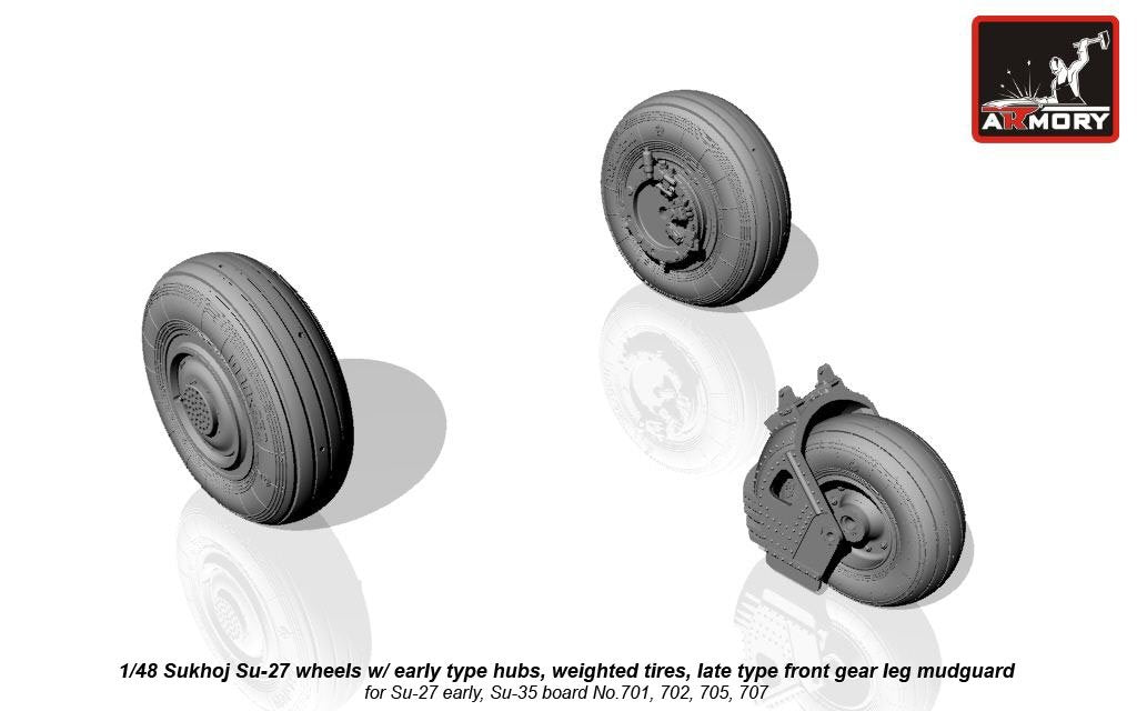 Armory Models AW48020b Sukhoj Su-27 Flanker wheels 1/48 – immagine 3