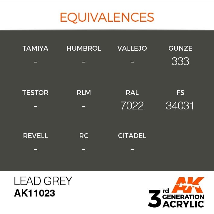 AK Interactive AK11023 Lead Grey 17ml – immagine 3