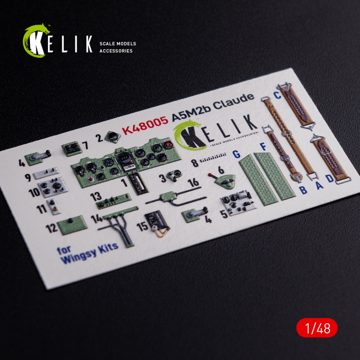 KELIK K48005 A5M2B Claude interior 3D decals for WingsyKits kit 1/48