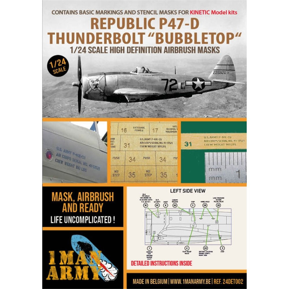 1 Man Army 24DET002 Republic P47-D Thunderbolt « Bubbletop » (Kinetic) 1/24