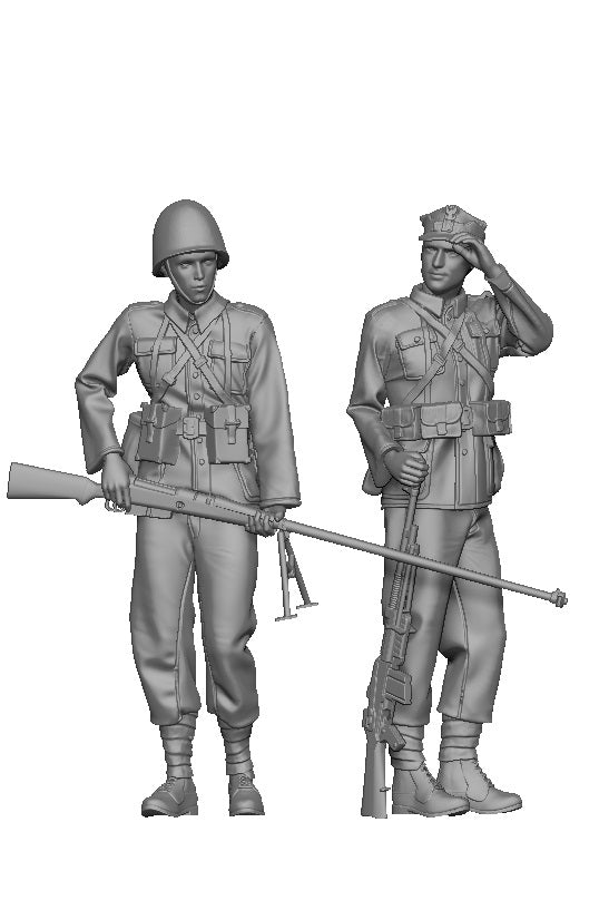 Glowel Miniatures 35954 Infanterie polonaise avec armes lourdes (2 figurines, imprimées en 3D) 1/35