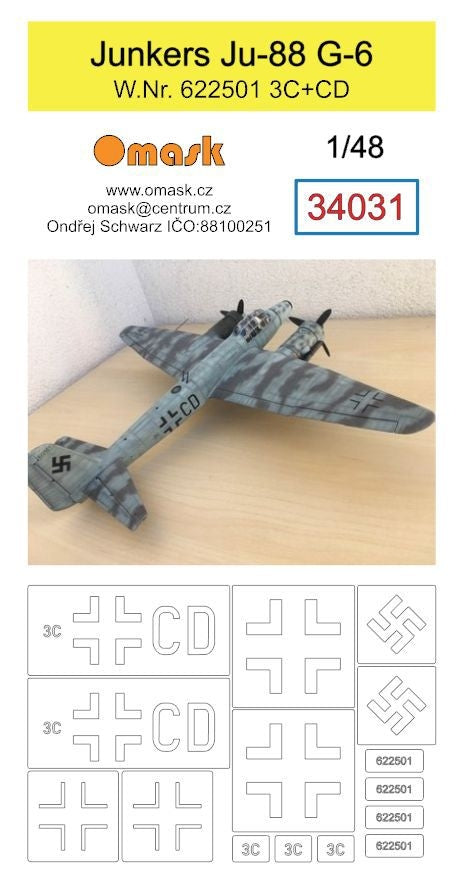 Omask 34031 Junkers Ju-88G-6 W.Nr. 622501 3C+CD 1/48