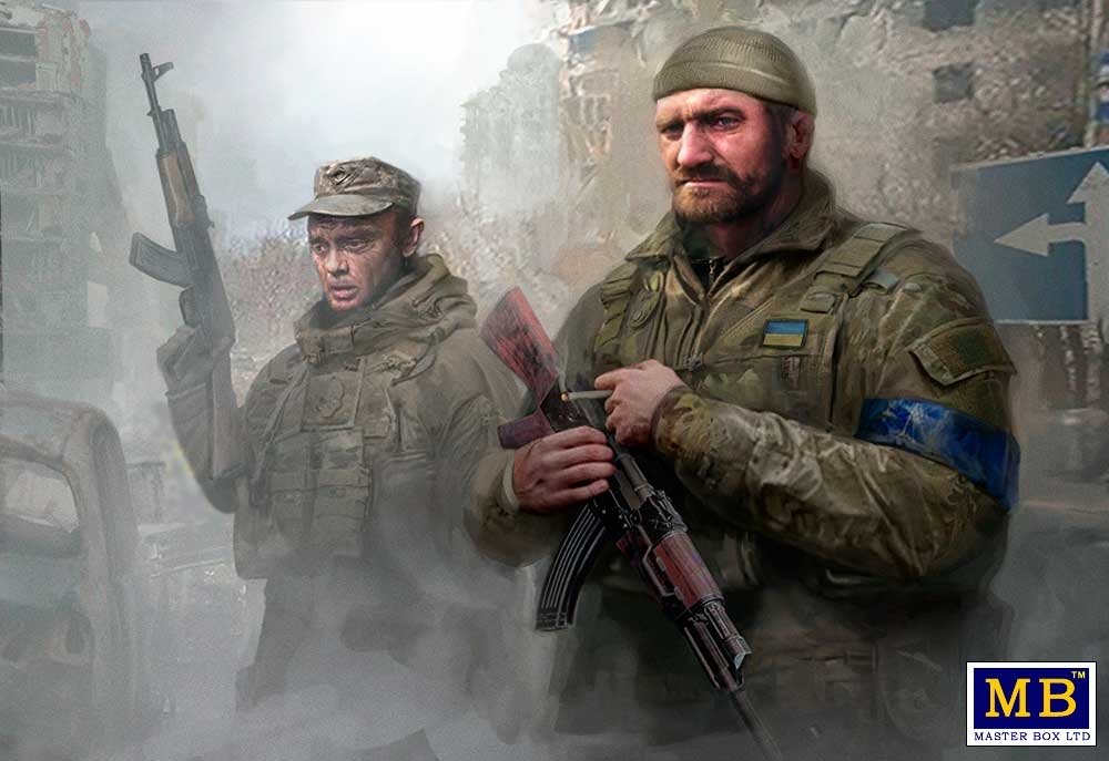 Master Box 35226, série Guerre russo-ukrainienne, Kit n° 4. Forces de défense territoriale d&amp;#39;Ukraine. Nettoyage de Bucha après les maraudeurs et violeurs russes, avril 2022, échelle 1/35