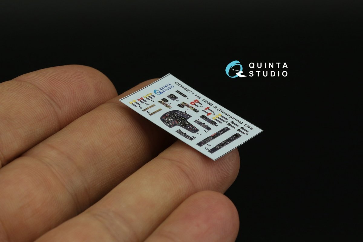 Quinta Studio QD48271 Hs 129B-2 3D-Printed &amp;amp; coloured Interior on decal paper (Hasegawa) 1/48 – immagine 9