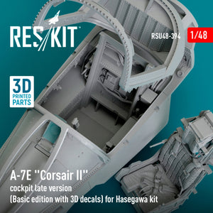 RESKIT RSU48-0394 A-7E &amp;quot;Corsair II&amp;quot; cockpit late version (Basic edition with 3D decals) for Hasegawa kit (3D Printed) 1/48 – imagen 2