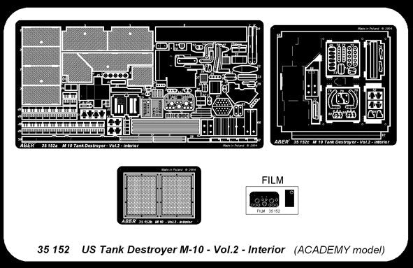 Aber 35152 American M-10 Tank Destroyer Partie 2 Intérieur (ACA) (1/35) – image 4