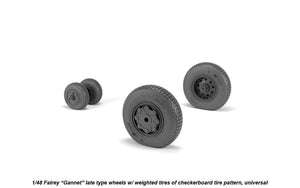 Armory Models AW48411 Fairey Gannet late type wheels w/ weighted tires of checkerboard tire pattern 1/48 – immagine 3
