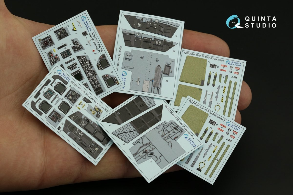 Quinta Studio QD32156 F/A-18D late 3D-Printed &amp;amp; coloured Interior on decal paper (Academy) 1/32 – zdjęcie 8