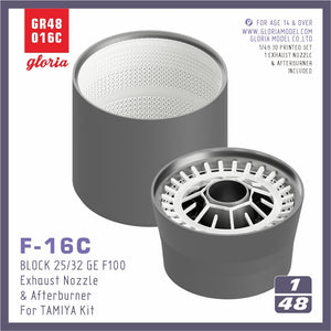 Gloria GR48016C F-16C F110-PW Carbon Fiber Exhaust Nozzle &amp;amp; Afterburner OPEN TAMIYA 1/48 – immagine 2