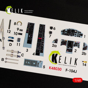 KELIK K48030 F-104J &amp;quot;STARFIGHTER&amp;quot; INTERIOR 3D DECALS FOR KINETIC KIT 1/48 – immagine 2