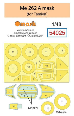 Masque Omask 54025 Me 262 A (pour Tamiya) 1/48