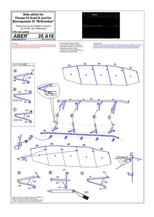 Aber 35A018 Osłony boczne do PzKpfw IV(G),Brummbar (wczesny) 1/35 – immagine 4