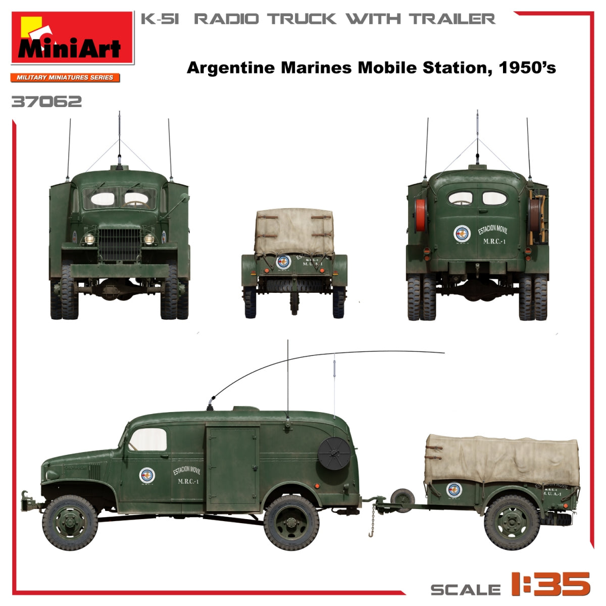 Miniart 37062 K-51 RADIO TRUCK WITH TRAILER 1/35 – Bild 4