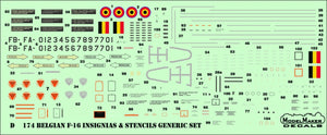 ModelMaker Decals D48174 Belgian f-16 insignias &amp;amp; stencils-generic set 1/48 – immagine 3
